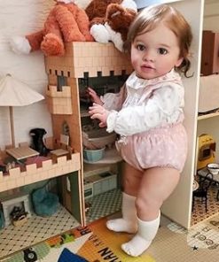Pinky Reborn 26 Inch Realistic Baby Dolls – Silicone Newborn Babies Toy for Xmas Gifts 2