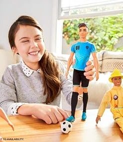 Ken Soccer Player Doll with Soccer Ball Wearing Soccer Uniform Accessorized with Soccer Socks and Cleats, Gift for 3 to 7 Year Olds​​​​ 2