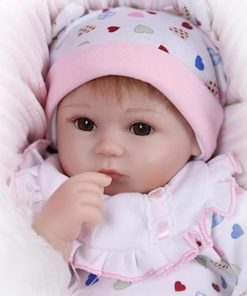 iCradle Real Life 18Inch 45cm Reborn Baby Doll Girl Soft Silicone Realistic Looking Newborn Reborn Dolls Handmade Toddler Toy for Ages 3+