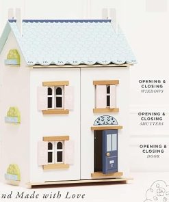 Le Toy Van – Blue Belle Wooden Doll House | Girls & Boys 3 Storey Wooden Dolls House Play Set – Suitable for Ages 3+ 2