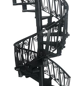 Spiral Staircase for Dollhouses, 1:12 Scale, 16 Steps Black