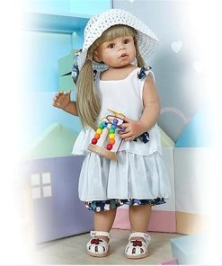 70CM Lifelike Toddler Doll 28 Inch Huge Baby Girl Doll Reborn Toddler Dolls Dress Model Christmas Decoration Popular Gift