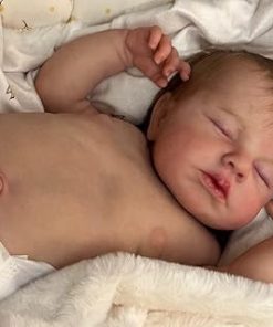 RXDOLL Lifelike Reborn Baby Dolls Girl 20 Inch Realistic Newborn Baby Dolls Full Body Vinyl Sweet Sleeping Baby Girl with Toy Accessories Gifts Set for Kids Age 3+