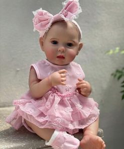 -20Inch Soft and Full Body Vinyl Reborn Toddler Girl Doll Premie Baby Genesis Hand Painted Doll Cute Lifelike Silicone Babies with Clothes and Accessories for Kids
