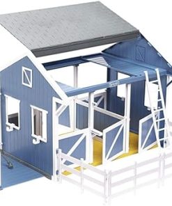 Breyer Freedom Series (Classics) Country Stable with Wash Stall | 15″ x 9.5″ x 12″ | 1:12 Scale | Blue and White | Model #699