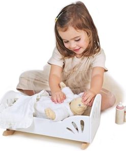 Tender Leaf Toys – Sweet Dreams Dolly Bed – Wooden Baby Doll Rocking Cradle with Bedding and Accessories – Encourages Love and Nurturing Play for Boys and Girls – Age 18m+ 2