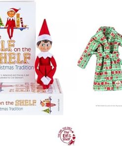 The Elf on the Shelf Holiday Christmas Box Set – Includes Scout Elf, Book, Holiday Robe and Slippers