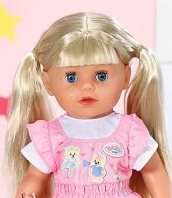 BABY born Zapf Creation 834916 Kindergarten Little Sister 36 cm große Puppe mit 7 lebensechten Funktionen, Langen blonden Haaren und 11 Accessories. 2