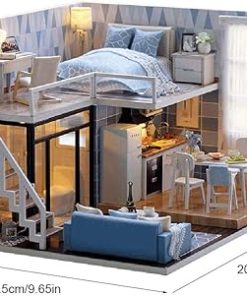 DIY Miniature with Furniture, DIY LED Wooden Kit Plus Dust Proof and Music Movement, Creative Room for Valentine’s Day Gift 2