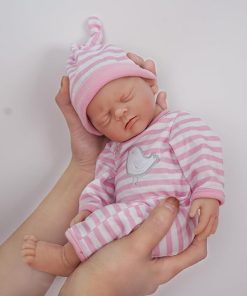 12″ Silicone Full Body Reborn Baby Dolls Realistic Newborn Doll Lifelike Closed Eyes Sleeping Baby Girl,The Look Real Doll Stress Relief with Clothes Accessories 2