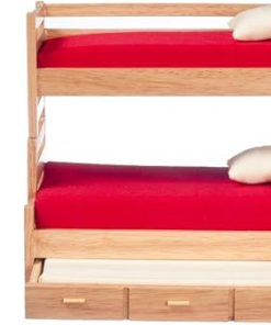 Aztec Imports, Inc. Dollhouse Miniature Oak Bunk Beds with Trundle 2