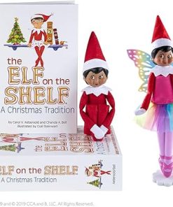 The Elf on The Shelf Scout Girl (Dark Tone/Brown Eyed Girl) with Magifreez Rainbow Snow Pixie