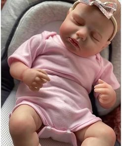 RXDOLL Sleeping Reborn Baby Dolls Girl 20 Inch Cute Soft Body Baby Doll Lifelike Newborn Dolls That Look Real Poseable Realistic Reborn Doll with Feeding Accessories 2