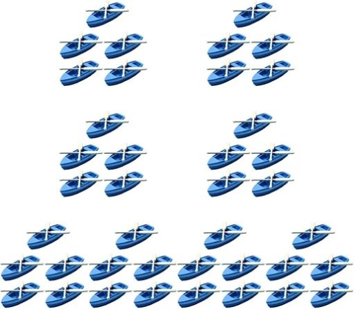 40 sets Landscape Wood Decors Small Doll Ornament Ocean Summer Garden Scene Figurine Diy Model Mini Oars Rowboat Nautical Canoe Models Paddle Kits Paddles