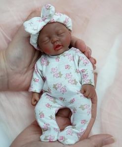 7″ Reborn Baby Dolls Girl, Full Silicone Baby Dolls, Realistic Soft Silicone Newborn Baby Doll, Real Full Body Silicone Reborn Baby Dolls with Feeding Accessories&Gift Box
