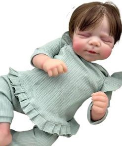 19 Inches Lifelike Reborn Baby Dolls Boy Realistic Newborn Baby Doll with Weighted Soft Body Sleeping Poseable Reborn Baby Doll Accessories for Kids Age 3+