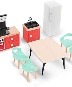 Kitchen Set for Dollhouse Furniture Mini Dolls & Accessories for 6-inch Dolls