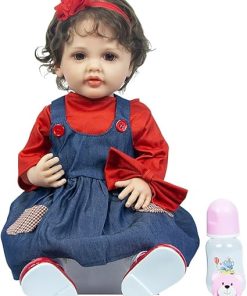 Pinky Reborn Baby Dolls 22inch Realistic Newborn Baby Betty Girls Silicone Full Body Baby Handmade Doll Adorable Vinyl Soft Body Weighted Reborn Toddler for Age 3+