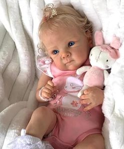 18-inch Adorable Eye-Open Reborn Baby Girl Doll Realistic Vinyl Baby Dolls Poseable Limb Lifelike Soft Touch Cloth Body Doll Accessories for Kids Age 3+ 2