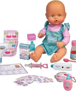are You Sick Soft Doll with Thermometer, Medicine with Spoon, Vaccine, Colored B Dolland-Aids, Spray Bottle, 14″ Doll 2