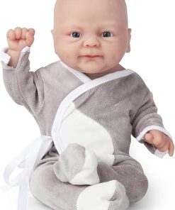 Vollence 16 inch Full Soft Lifelike Silicone Baby Doll Boy Cute Solid Full Liquid Silicone Reborn Baby Doll Weighted Doll Stress Relief Toys with Toy Accessories Gift Set for Kids – Boy