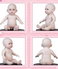 18.5 inch Full Silicone Reborn Baby Doll Soft Silicone Baby Doll,not Vinyl Sleeping Boy Baby with Skeleton Toy Accessories Gift Set for Kids (Ivory,Boy) 2