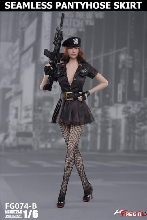 Fire Girl Toys FG074B 1/6 Scale Policewoman Skirt Seamless Stockings Set Doll Clothes for 12 Inch Female Figure Body (Camouflage) - Image 2