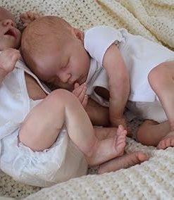 iCradle Reborn Baby Dolls Silicone Full Body 18 Inch Twins Newborn Baby Girls Alive Dolls Real Life Baby Dolls Cute Face with Outfit & Accessories for Age 3+ 2