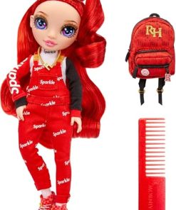 Rainbow High Jr High Ruby Anderson- 9-inch RED Fashion Doll with Doll Accessories- Open and Closes Backpack, Great Gift for Kids 6-12 Years Old and Collectors
