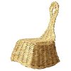 Miniature hanging chair 1:6 scale, stylish wicker dollhouse furniture. Swing