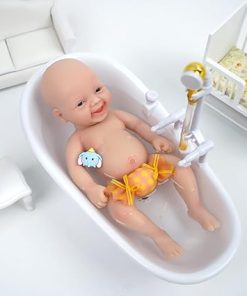 Reborn Baby Doll 7 Inch Silicone Doll Mini Realistic Newborn Baby Dolls Silicone Full Body Stress Relief for Adults Hand Made with Feeding & Bathing Accessories 2