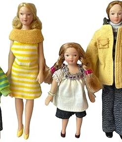 Melody Jane Dolls Houses Dollhouse Family of 4 People Miniature Modern Porcelain Figures 1:12 Scale