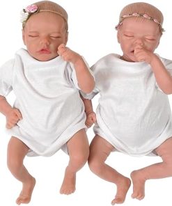 Twins Reborn Baby Dolls, Lifelike Reborn Baby Dolls, 17 Inches Baby Doll Maren and Monica, Full Vinyl Body Poseable Real Life Reborn Babies Toddler with Feeding Kit Gift Box for Kids Age 3+ 2