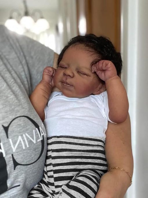 Zero Pam Black Reborn Baby Dolls-18 in Realistic Baby Doll, African American Newborn Babies Cloth Body, Real Life Babys Doll, Black Reborn Dolls Boy with Accessories - Image 2