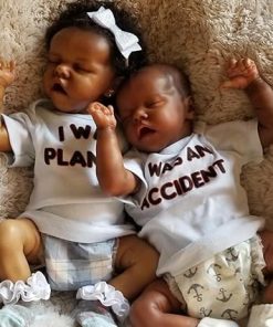Reborn Baby Dolls Twins Black – 18 inch Realistic Newborn Real Life Baby Boy and Girl Dolls Soft Vinyl Body with Advanced Painted Present Birthday Set for Kids Age 3+