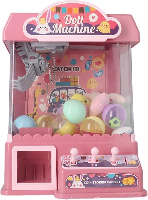 Mini Claw Machine Mini Doll Grabber Machine with Cool Light Music and 10 Dolls, 20, 10 Eggshells ()