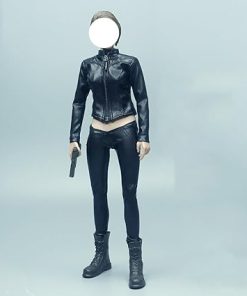 1/6 Scale Female Clothes Leather Coat Suit for 12 inches Action Figure Body Doll, 1/6 Female Action Figure Costume Outfit Leather Clothes Set with Pants Accessory (Leather Coat + Pants)