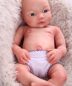 18 inch Realistic Full Silicone Baby Doll, Lifelike Reborn Baby Dolls, Toy, and Collectible Bald Girl 039 2