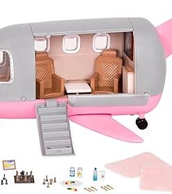 Lori – Airplane for Mini Dolls – Jet & Accessories for 6-inch Dolls – Working Lights & Sounds – Chess Game & Play Food – 3 Years + – Luxury Jet