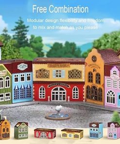 TOPBSFARNY DIY Miniature House Kit Miniatures Building Block Town Dollhouse Making Kit with Furnitures Tiny for Adults to Build 3D Wooden Crafts Model,Home Decor Birthday Gifts for Family and Friend 2