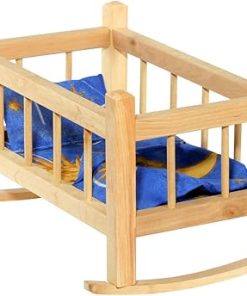 Tupiko KS Wooden Cradle for Dolls with Supports, Medium