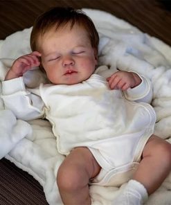 Wamdoll 19Inches Hand Rooted Hair Real Life Reborn Baby Dolls Crafted in Vinyl Full Body Anatomically Correct Lifelike Newborn Sleeping Girl Doll Look Realistic 2