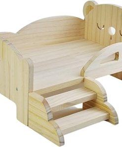 Deluxe Dollhouse Bed with Staircase – Furniture for 1/6 Scale Dolls, Bear
