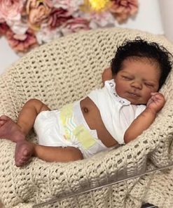 Reborn Baby Dolls Black Boy – 18 Inch Realistic Newborn Baby Dolls Vinyl Full Body African American Sleeping Bebe Poseable Real Life Baby Toys Dolls Gift for Kids Age 3