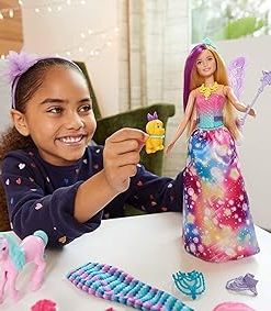 Barbie Dreamtopia Advent Calendar: Blonde Doll, 3 Fairytale Doll Fashions, 10 Accessories and 10 Storytelling Pieces Including 3 Pets, for 3 to 7 Years Old 2