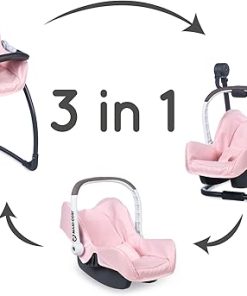 Smoby – Maxi-COSI 3-in-1 Doll High Chair – for Dolls up to 42 cm, Seat Shell, High Chair, Car Seat & Swing Seat, Doll Accessories for Children from 3 Years, Pink 2