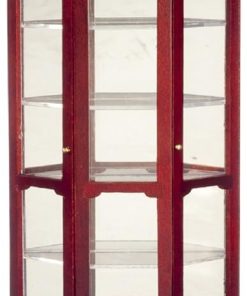 Dolls House Mahogany Mirrored China Cabinet Curio Shop Display Case Furniture
