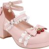 Girls High Heels Lolita Shoes Cute Bow Heels Mary Janes Dress Platform Strappy Black, Pink High Heels Size 4, 11, 10, 2, 1 for Girls