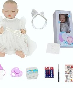 Realistic Sleeping Baby Dolls: Intelligent Expression Interaction Laughs Cries Snores- Deluxe Accessory Set Included with Movable Arms and Legs- Suitable for 3 Years and Up