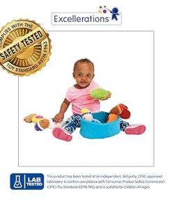 Excellerations 6 Sensory Baby Dolls, 7.25 inches by 4.25 inches, Perfect for Infants and Toddlers? Tactile Fabric and Sounds for Sensory Play, Basket Included 2